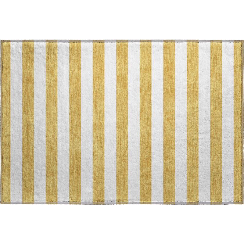 Tapis doré de qualité supérieure lavable à la machine Cerrito AMF528, Rectangle 1 pi 8 po x 2 pi 6 po