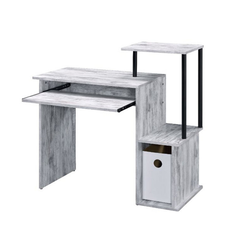 Lyphre Computer Desk with Storage, Gray, 34" H x 37" W x 16" D