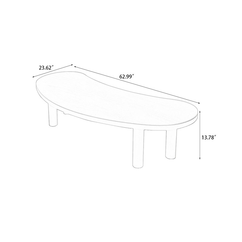 Table basse Burlywood, H 13,78 po x L 62,99 po x l 23,62 po