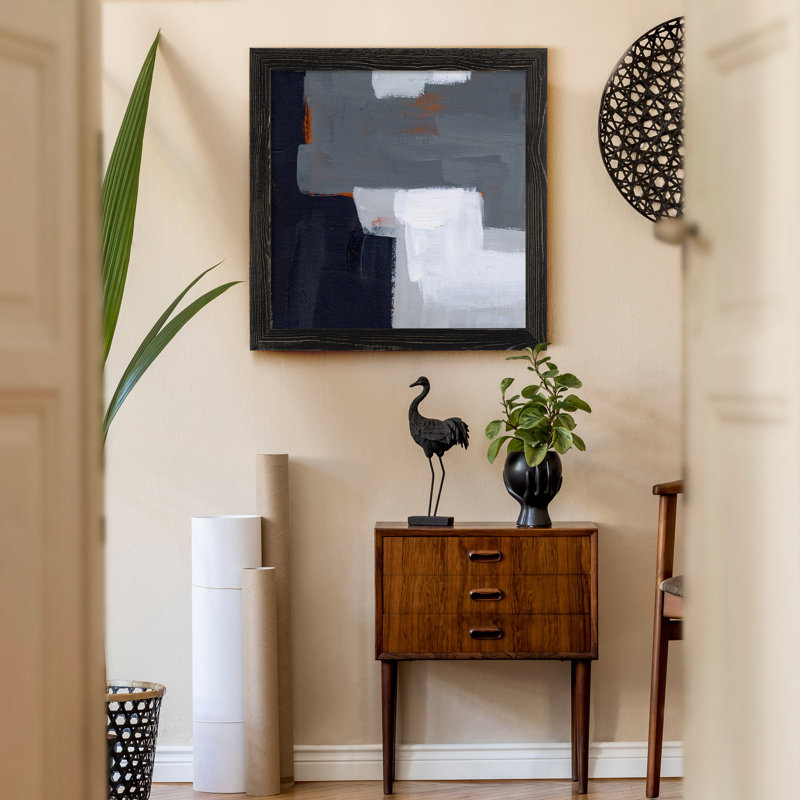 Concrete Wall II, reproduction d’art sur toile encadrée, H 35,5 po x l 35,5 po x P 1,5 po, Cadre noir