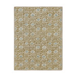 Rug & Kilim’S Block Print Rug In Soft Gold, Beige And Blue Floral Motifs