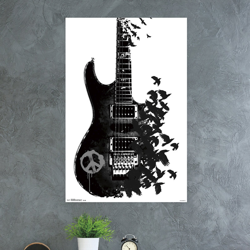 Impression sur papier guitare crow