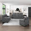 Fauteuil moelleux et confortable rembourré en tissu gris foncé Sleek Design Living Furniture