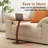 Couch Tables That Slide Under: 17 '' Modern C Shaped End Table Nightstand With Natural Solid Wood Small Bedside Table (Medium)