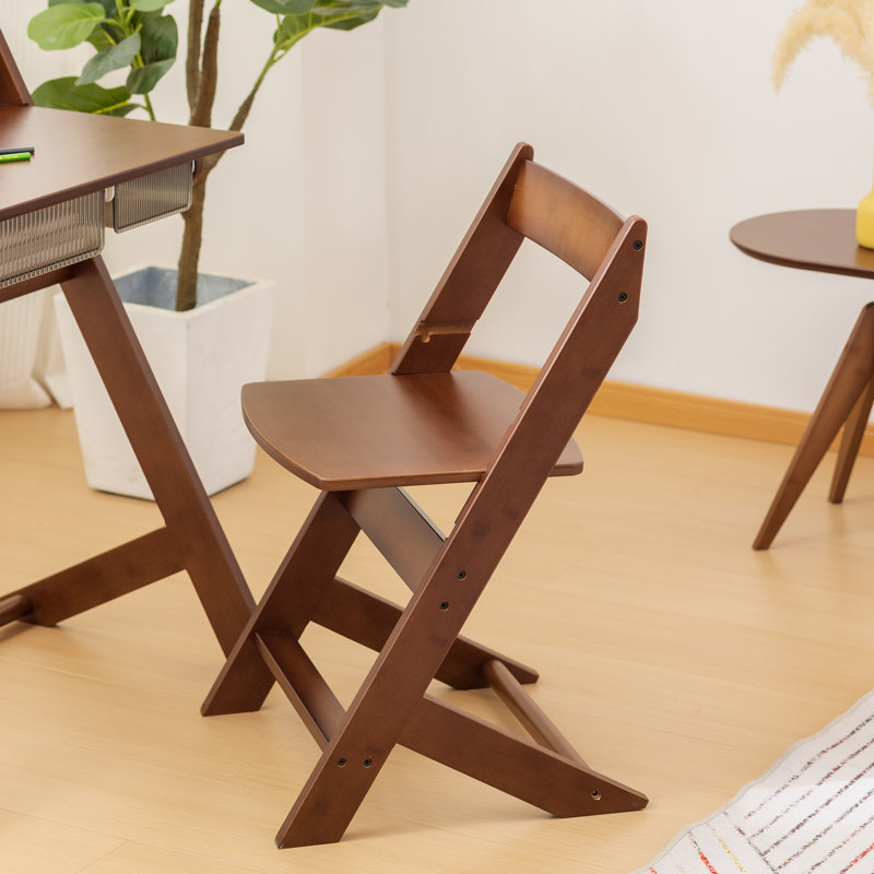 Chaise d'appoint en bambou à hauteur réglable pour enfants
