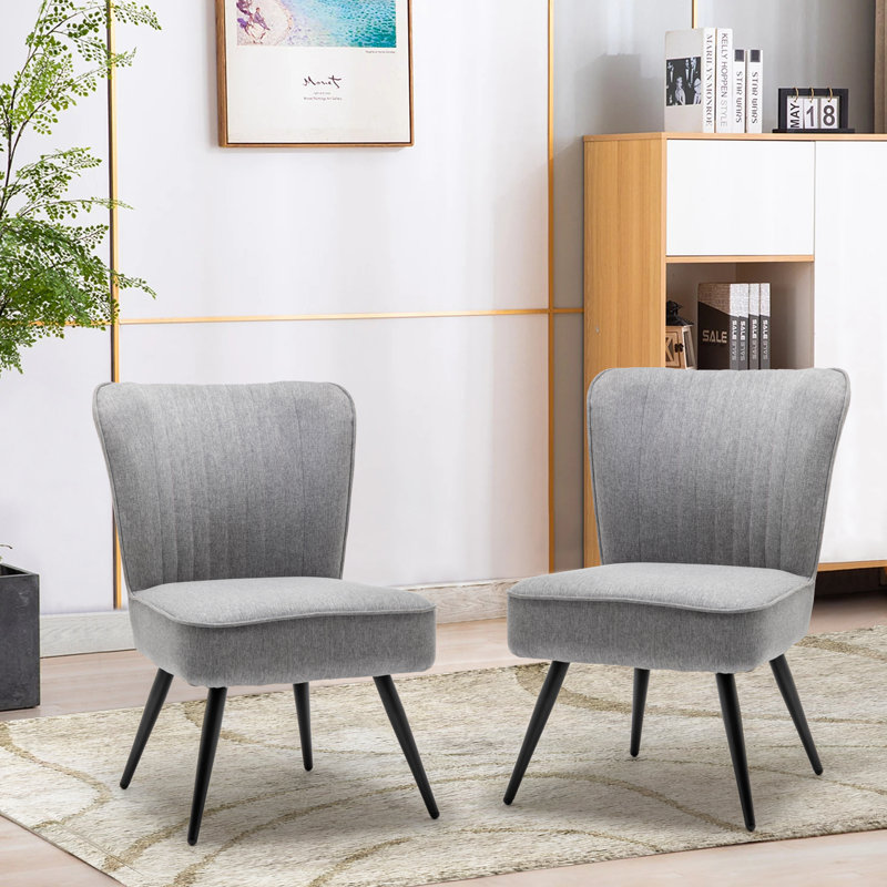 Allicyn Upholstered Slipper Chair, Gray