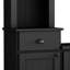 Grande console pour téléviseur de 75 po, noir, avec tablettes réglables et espace de rangement multimédia spacieux-1494604718