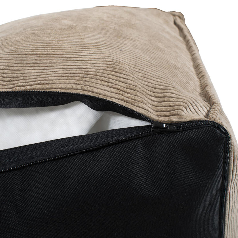 Pouf carré Kujala, Polyester brun