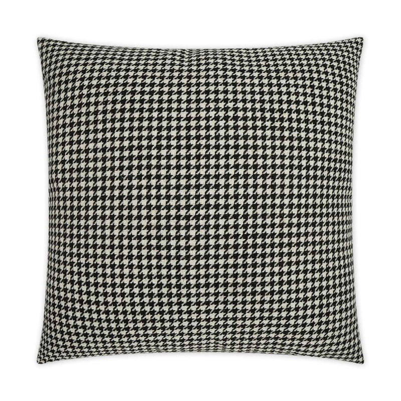 Houndstooth Feather Reversible Throw Pillow, Square 20"