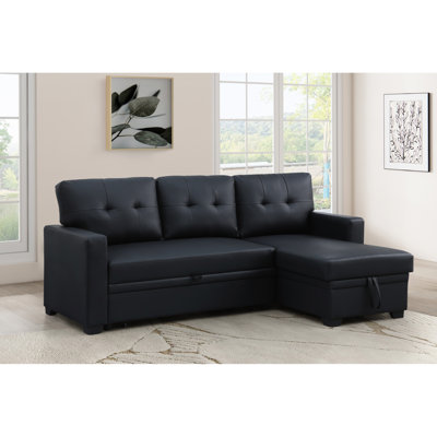 Canapé-lit convertible 4 places en lin noir avec rangement, coussins de dossier amovibles, lit simple pour accueillir des invités, 208 cm de large, 135 cm de profondeur, 88 cm de hauteur, 86 kg.