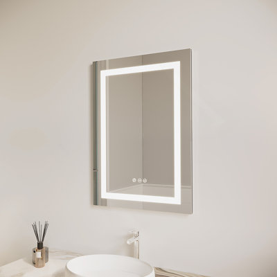 Pharmacie de salle de bain avec miroir à DEL, antibuée, imperméable, 3000K ~ 6000K