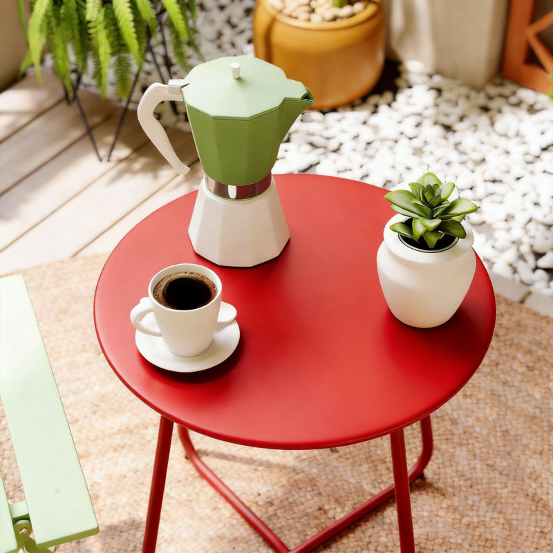 Table d'appoint en métal 17 po, RED