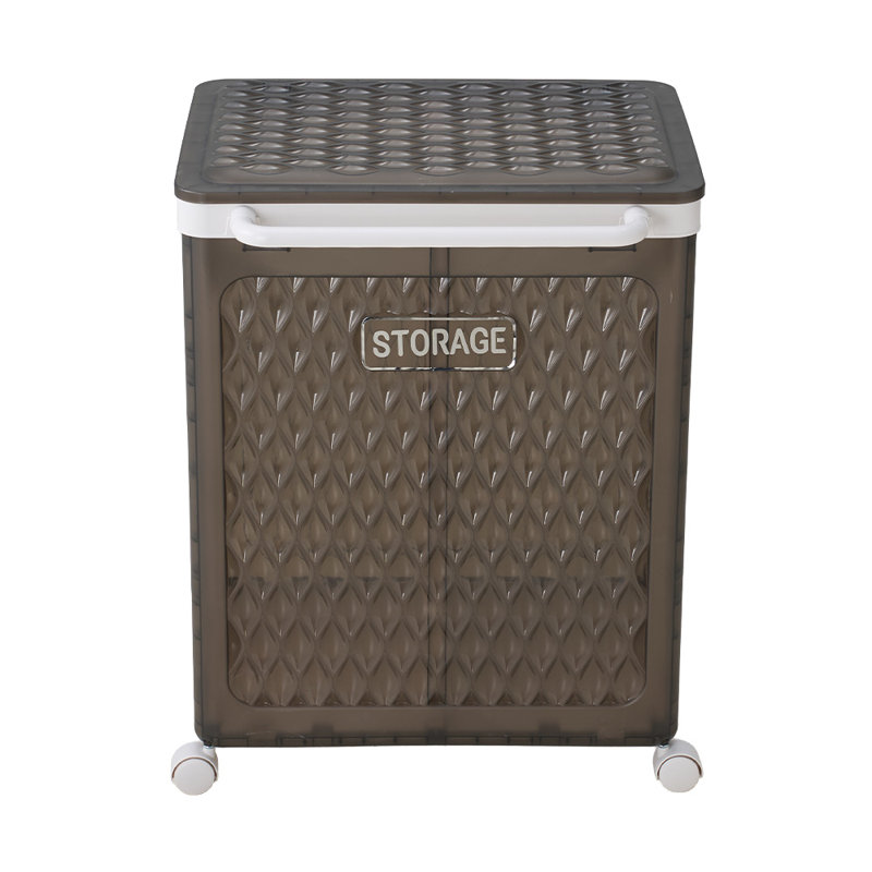 Plastic Laundry Basket, 61.7cm H x 46.3cm W x 33cm D, Black