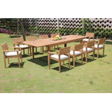 Marsily Outdoor 11 - Piece Teak Dining Set