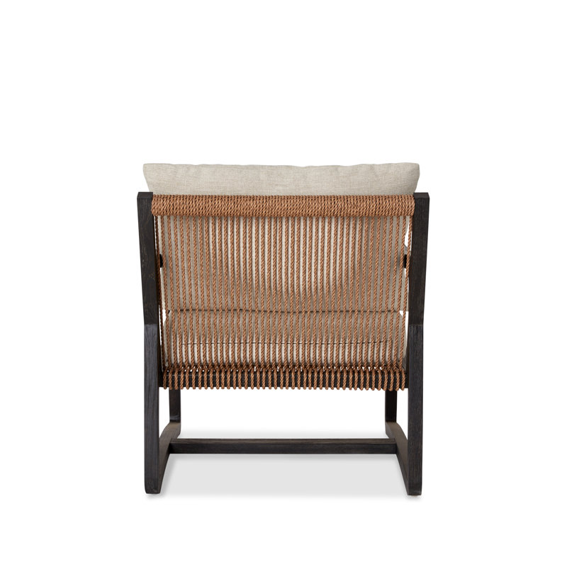 Dixon Beach Mink 27" Teak and Crypton Performance Fabric Armchair