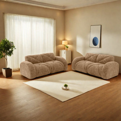 Ensemble de canapé luxueux en velours 2 pièces, canapés modernes et confortables pour le salon