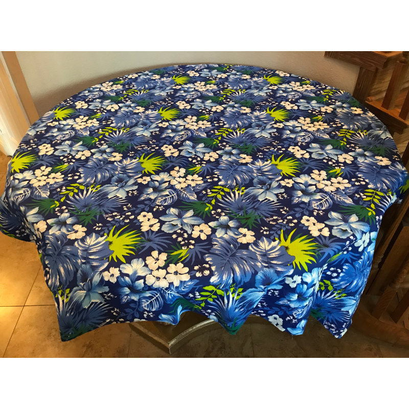 Nappes tropicales à imprimé hawaïen, Bleu royal, 48 po carré