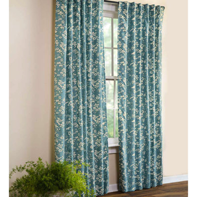 Floral Room Darkening Rod Pocket Single Curtain Panel