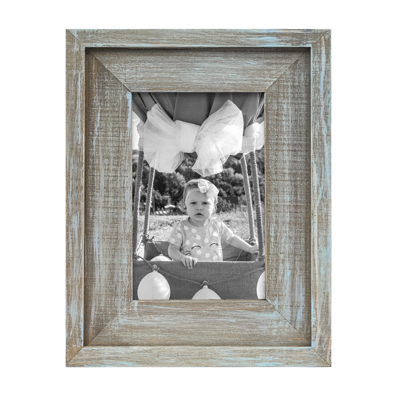 Lameer Solid Wood Picture Frame, Rustic Brown