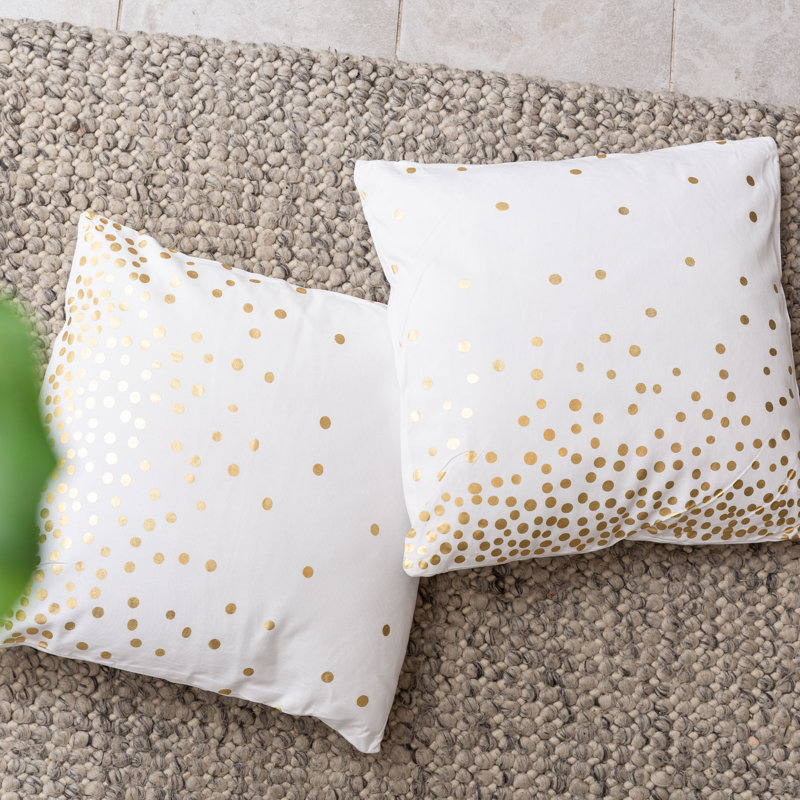  Housse et insert de coussin carré en coton, Or