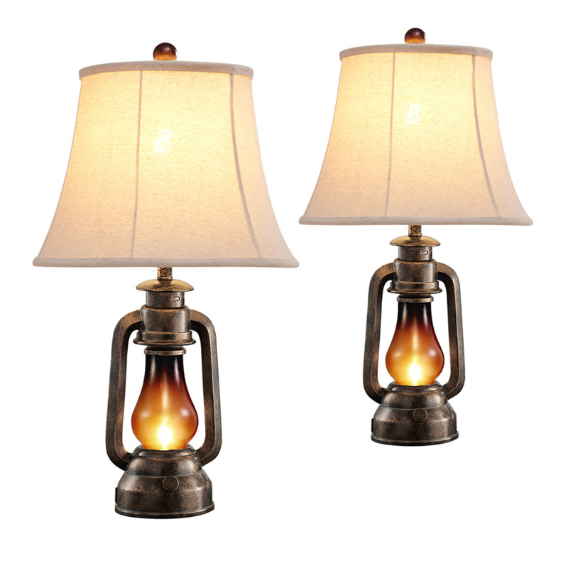 Kaylyn 25" Resin Table Lamp Set With Night Light And USB Ports