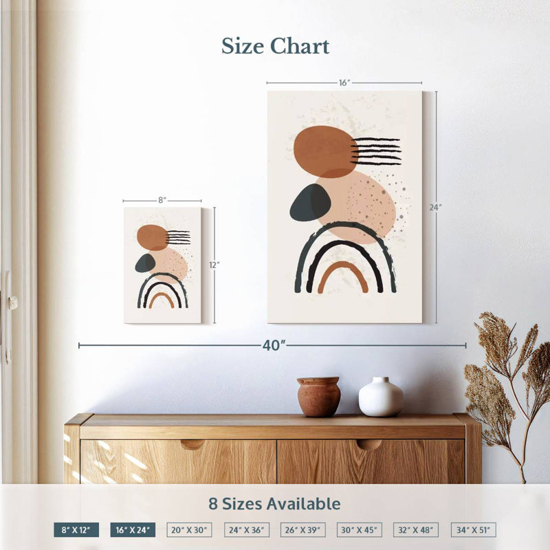 Avery Boho Abstract Neutrals, 12" H x 8" W