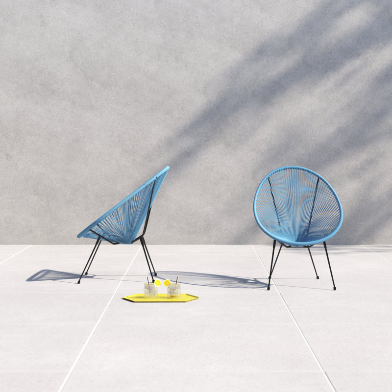 Chaise de patio Sawin Papasan, Turquoise