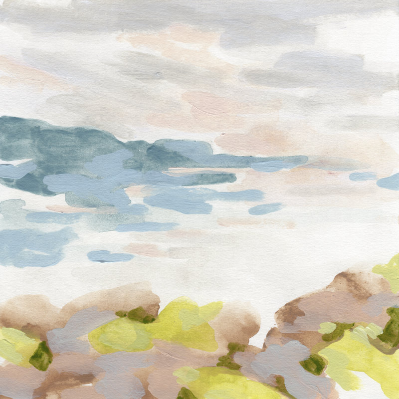 Pastel Shoreline I by June Erica Vess - Wrapped Canvas Painting, 91cm H x 91cm W x 3.8cm D
