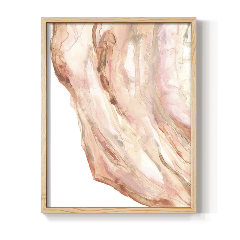 Rose Quartz II, reproduction encadrée - bois massif, H 15 po x l 12 po