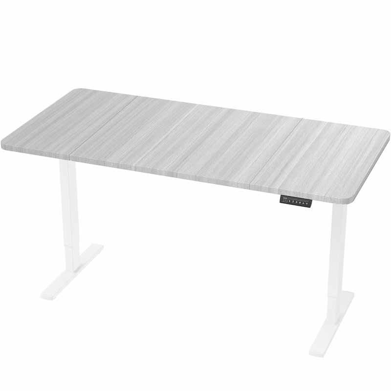 VIVO Electric 60” x 30” Stand Up Desk Workstation, Gray/White