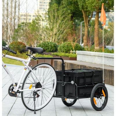 Bike Cargo Trailer a Bicycle Trailer Wagon Cart featuring a Removable Storage Box, Quick Release 16" Wheels, and Safe Reflectors