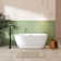 59'' Glossy Acrylic Freestanding Soaking Bathtub With Classic Slotted Overflow And Toe-Tap Drain In Chrome, Cupc C Ertified
