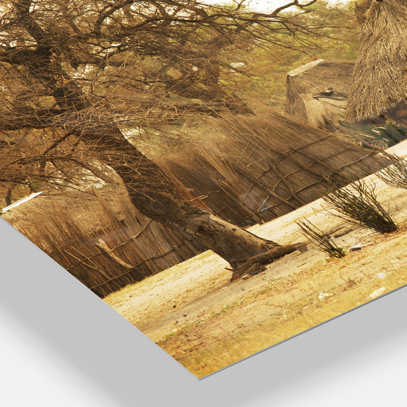 Beautiful Beautiful African African Huts - Paysage mural surdimensionné en métal surdimensionné