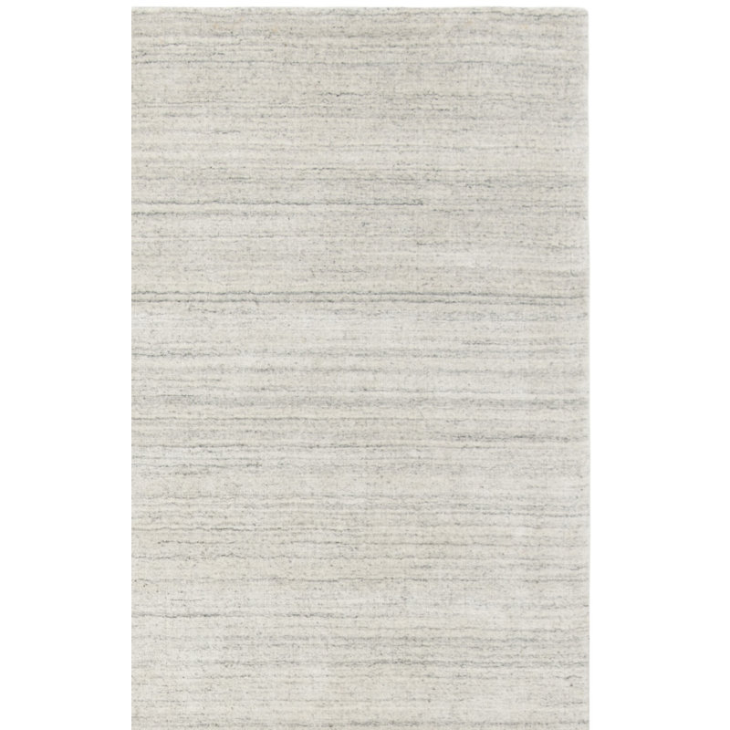 Tapis ivoire / gris tissé à la main Mcelroy, Rectangle 8 pi x 10 pi