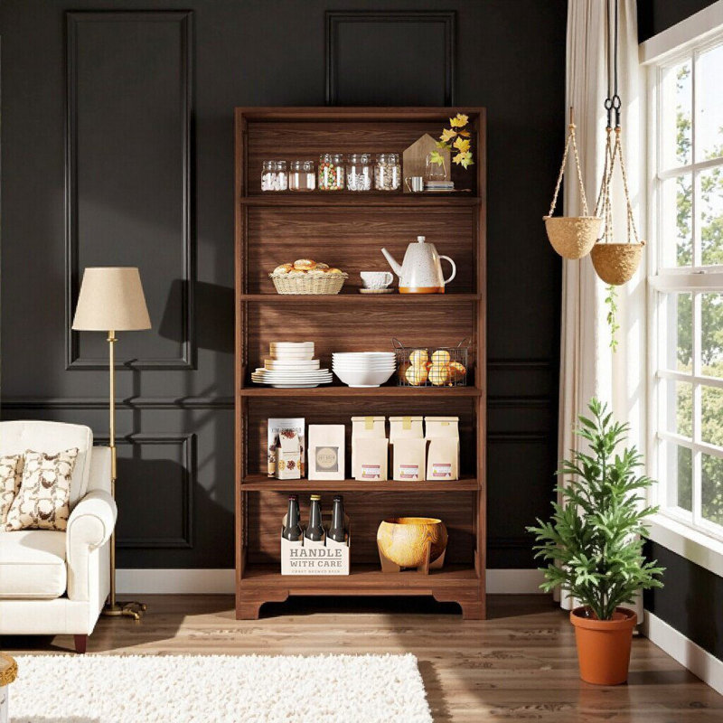 70.8 Inch Freestanding Mid-Century X-Design Bookcase