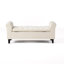 Banc de rangement en tissu au design capitonné et accoudoirs roulés