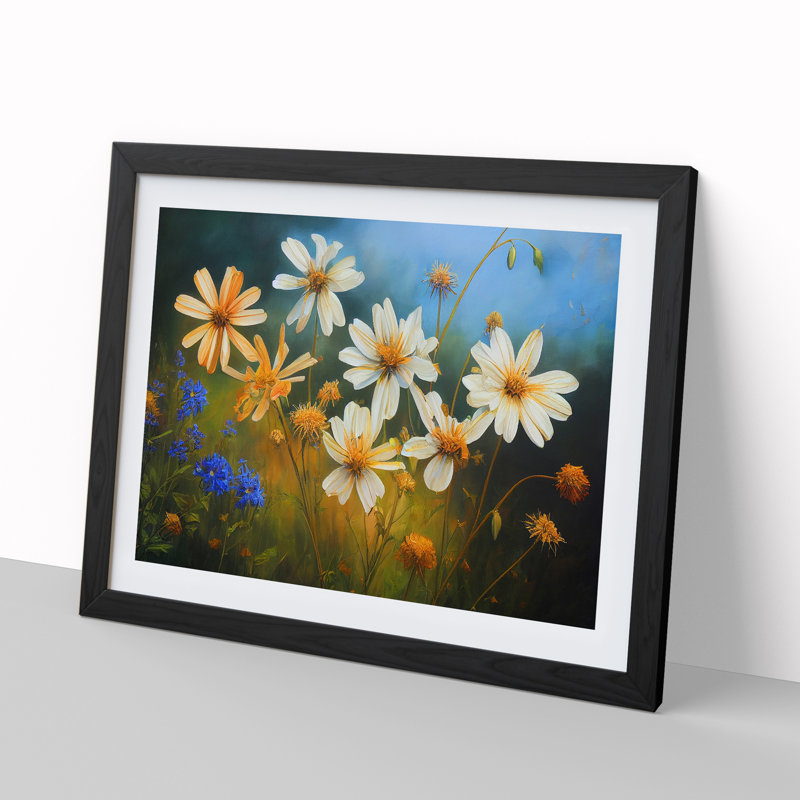 Ethereal Wildflowers Floral - Framed Print, Black, 25cm H x 34cm W x 2cm D