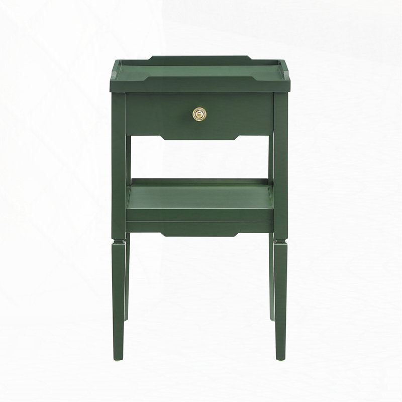 1-Drawer Nightstand, Antique Green