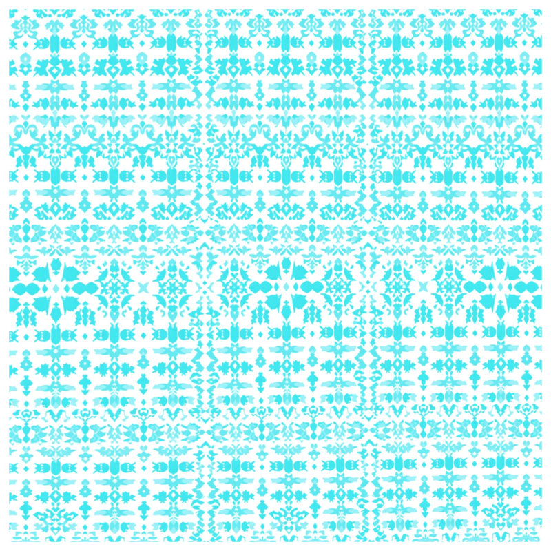 Couvertures damassées bleues complexes, 50in W x 60in H