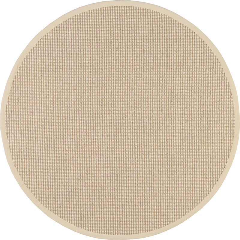 Tapis en jute et laine ivoire Patricia, Rond 8 pi