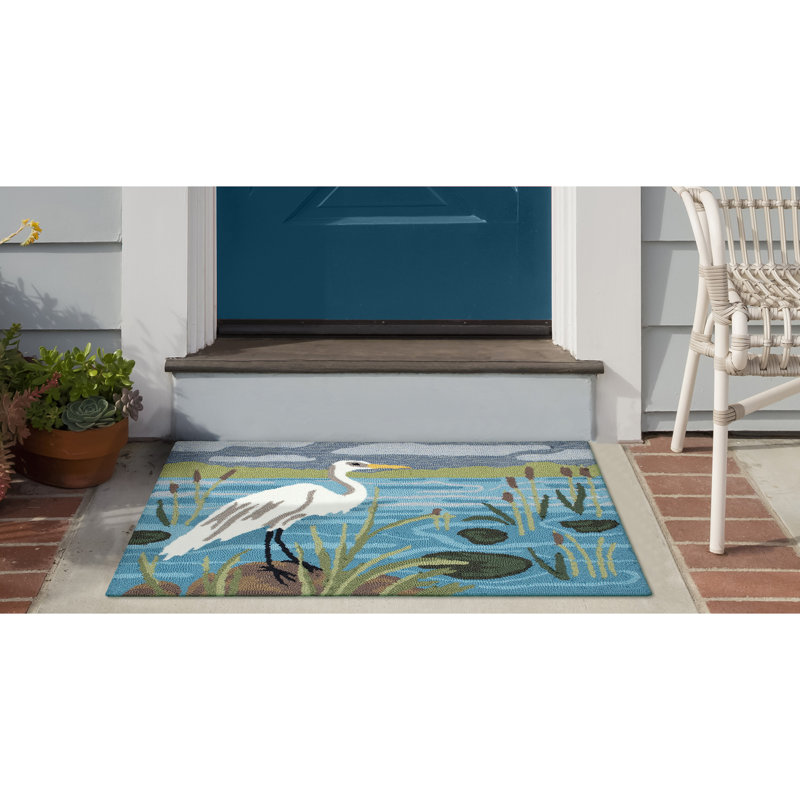 Tapis intérieur / extérieur Frontporch Egret, Rectangle 2 pi x 3 pi