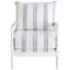 Chaise de salon à rayures blanches et bleu marine, rehausse le style intérieur de la chaise avec garniture - apparence générale