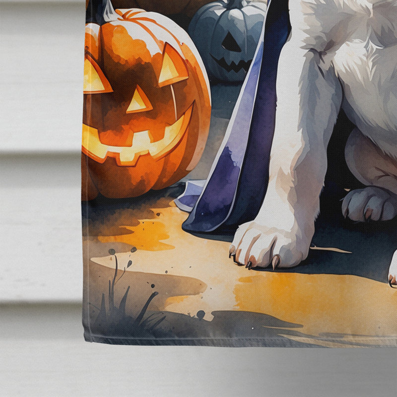 Drapeau de chiot Halloween House, Boxer blanc