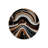 Dark Tone Multicolored Mixed Abstract Patterned Round Woven Base Modern Decorative Carpe-1259315631