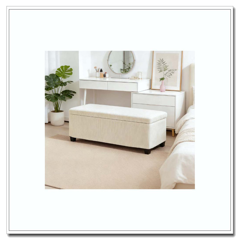 Banc de lit avec rangement, Beige