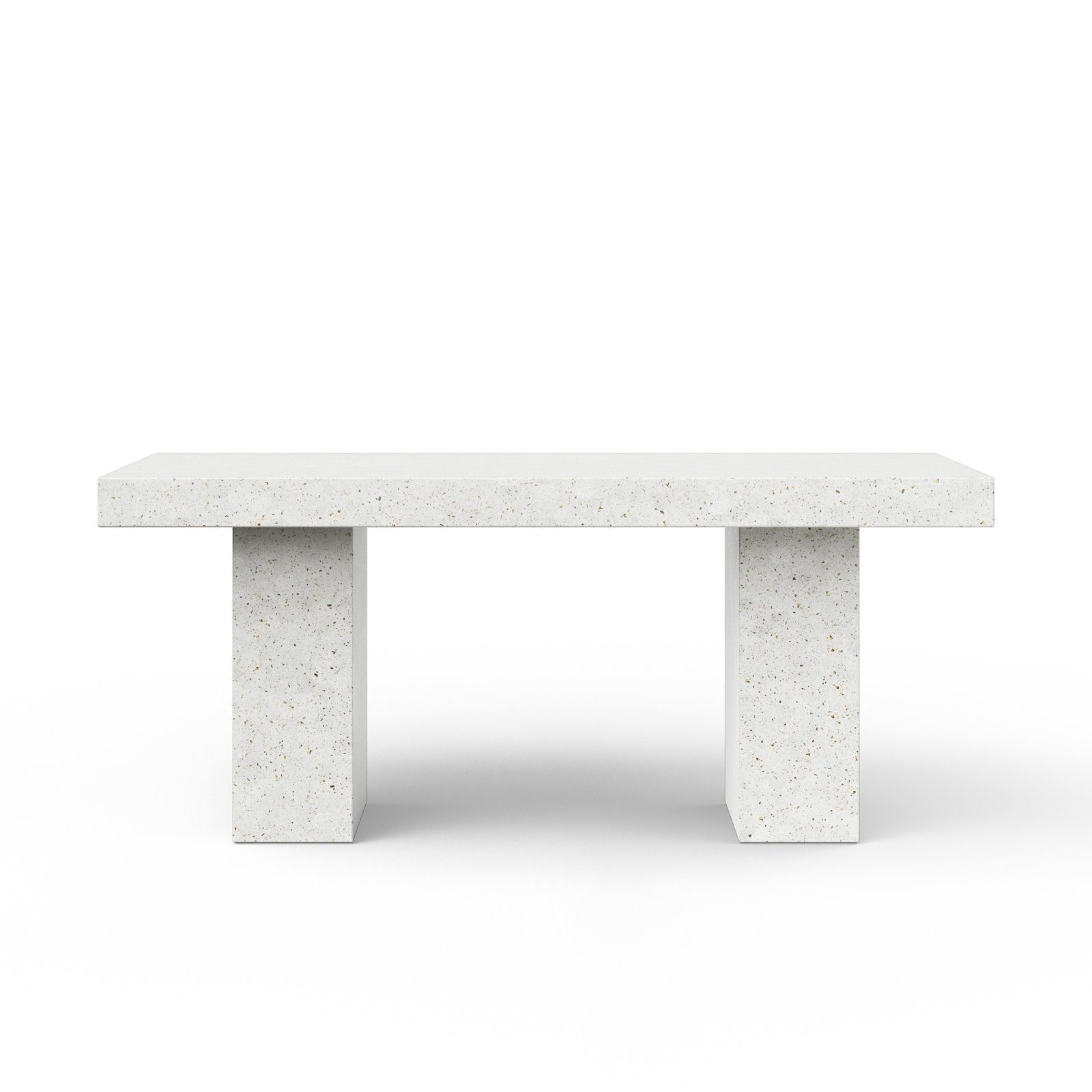 Kareen Pedestal Dining Table, 70.75" L x 35.5" W, Standard Table (30.5" Height), Ivory Terrazo