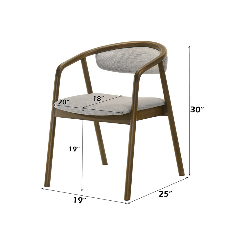 Chaise d'appoint en chenille et noyer Delina