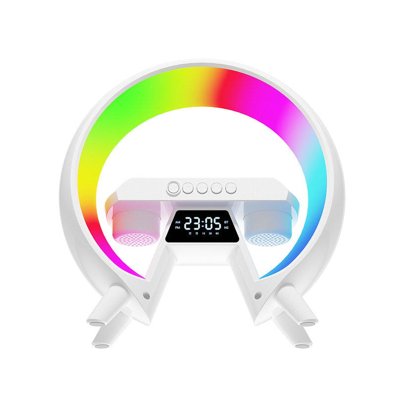 Night Light Wireless Charger Lamp Bluetooth Speaker Clock Alarm Key And APP Control