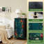 Commode à 4 tiroirs pour chambre à coucher Élégante structure florale à fleurs vibrantes bleu profond petite commode à vêtements haute pour organisateurs de placard avec commode