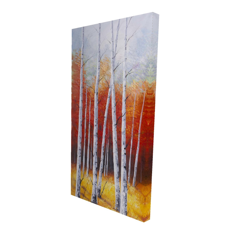 Paysage de forêt d'automne, H 48 po x l 24 po